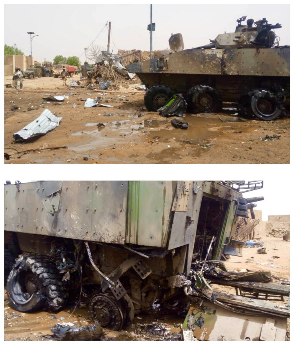 French VBCI IFV was badly damaged in today attacked in Gao,  Likely big SVBIED   