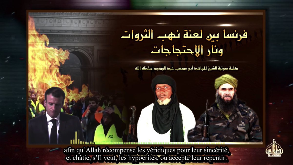 AQIM AlQaeda supports the protestors in France and denies the death of Kouffa Macina   