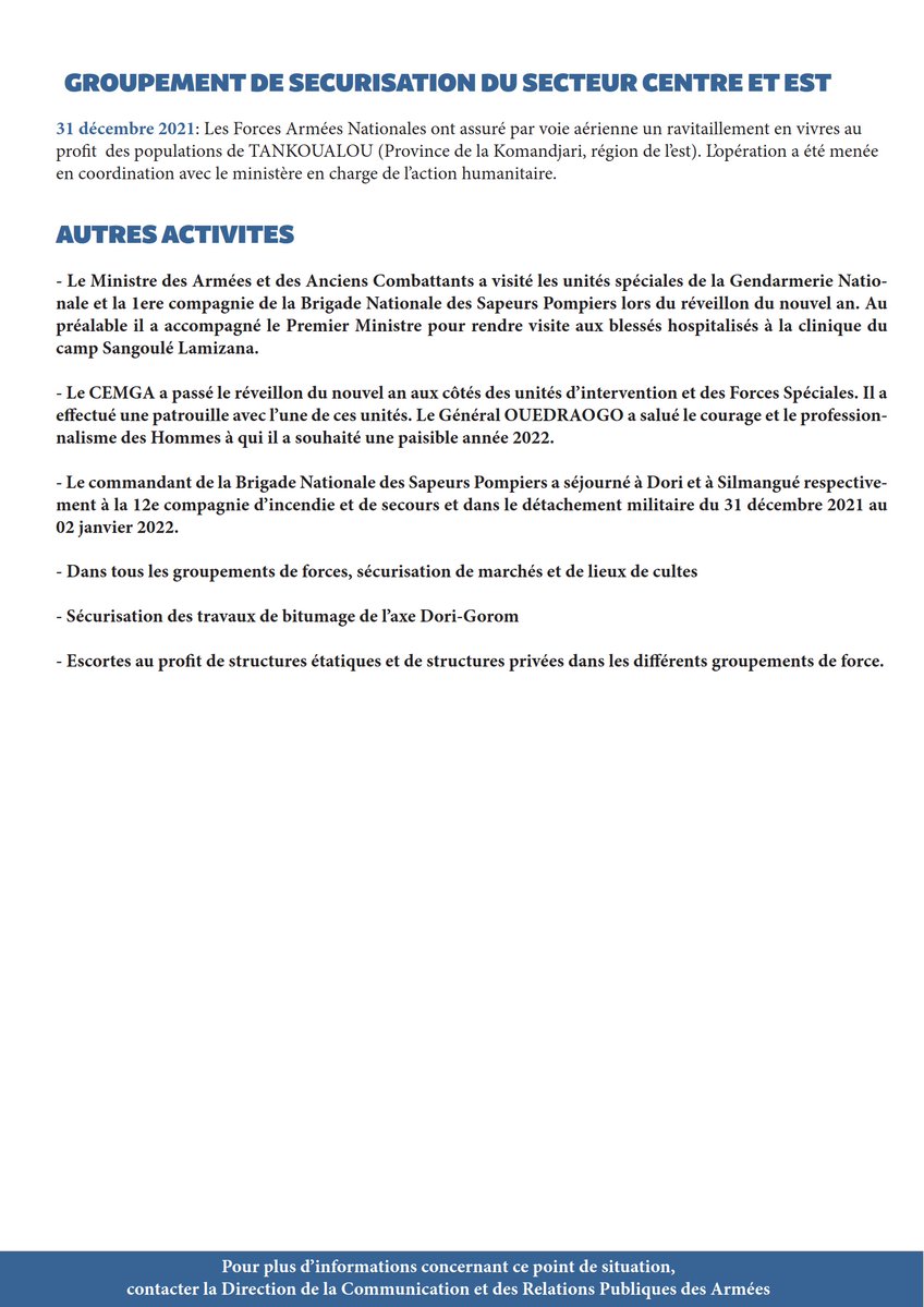 BurkinaFaso: Series of events in this week's EMGA sitrep - Barkhane airstrike in the area of Diguel - Arms seizure in Seytenga - 20 militants killed in Yattakou - 30 militants killed in Gomboro - 10 militants neutralized and base dismantled in Tiebata