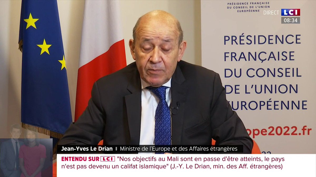 On the withdrawal of France from Mali: it is a failure of whom? @JY_LeDrian: We are not in failure in Mali. If by chance, there is a failure, it is to be sought on the side of the junta which has taken no initiative to strengthen action against terrorism