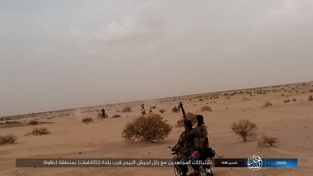 Today, IS Greater Sahara released a photoset of the attack in Takanamat (with four bodies visible)