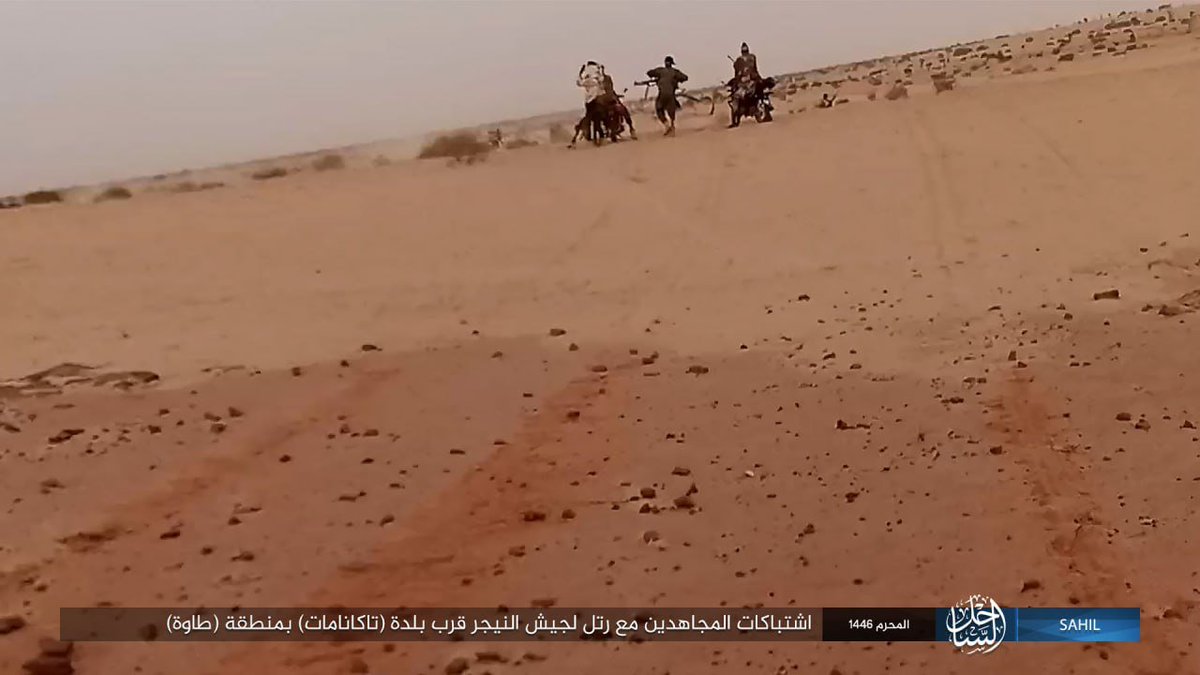 Today, IS Greater Sahara released a photoset of the attack in Takanamat (with four bodies visible)