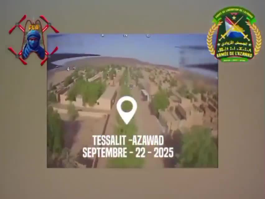 Mali: Geolocations of 2 Azawad Liberation Front(FLA) drone strikes. On 22/09, a building hit by a drone in Tessalit (20.2017, 1.0097)