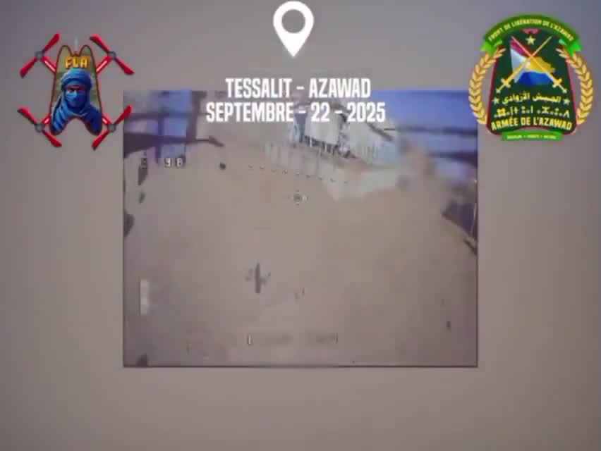 Mali: Geolocations of 2 Azawad Liberation Front(FLA) drone strikes. On 22/09, a building hit by a drone in Tessalit (20.2017, 1.0097)