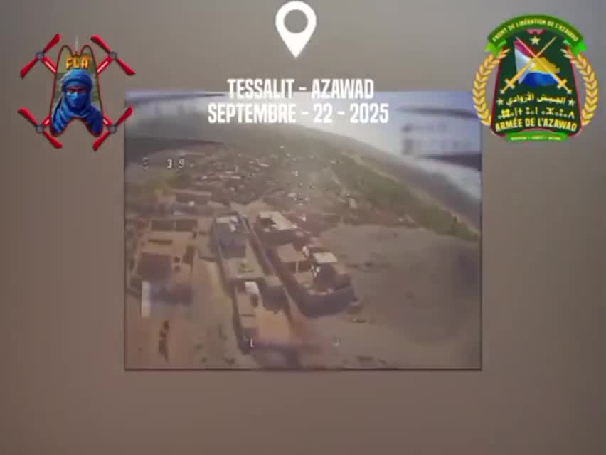 Mali: Geolocations of 2 Azawad Liberation Front(FLA) drone strikes. On 22/09, a building hit by a drone in Tessalit (20.2017, 1.0097)
