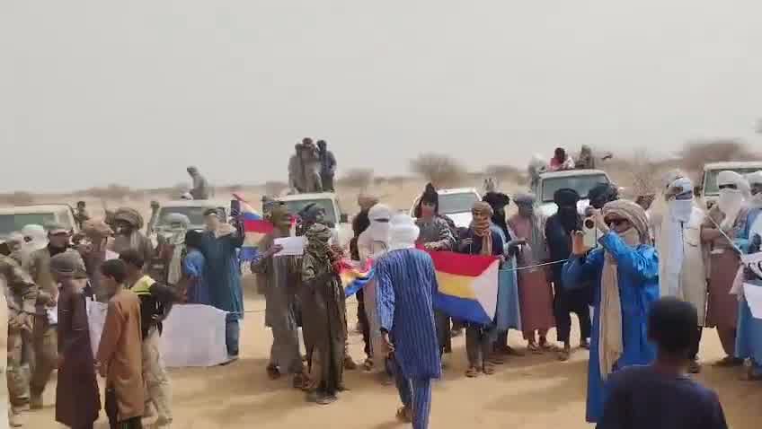 Demonstrations took place in Telhandak in the Kidal region this morning, May 24, 2026, to protest violations committed by the Malian army and the Russian Africa Corps against civilians in Azawad, as well as the use of banned cluster munitions during recent operations in Kidal and Timbuktu.