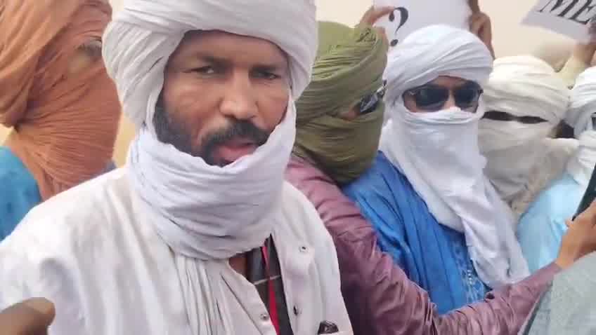 Demonstrations took place in Telhandak in the Kidal region this morning, May 24, 2026, to protest violations committed by the Malian army and the Russian Africa Corps against civilians in Azawad, as well as the use of banned cluster munitions during recent operations in Kidal and Timbuktu.