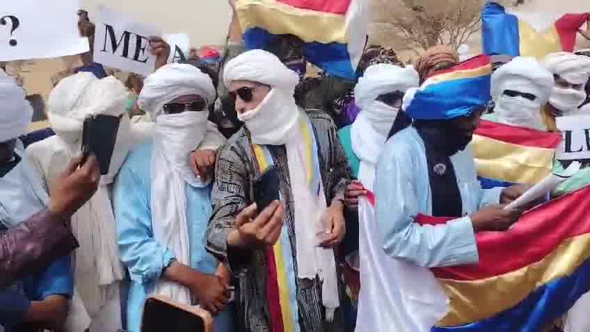 Demonstrations took place in Telhandak in the Kidal region this morning, May 24, 2026, to protest violations committed by the Malian army and the Russian Africa Corps against civilians in Azawad, as well as the use of banned cluster munitions during recent operations in Kidal and Timbuktu.