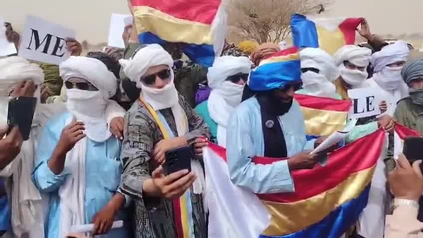 Demonstrations took place in Telhandak in the Kidal region this morning, May 24, 2026, to protest violations committed by the Malian army and the Russian Africa Corps against civilians in Azawad, as well as the use of banned cluster munitions during recent operations in Kidal and Timbuktu.
