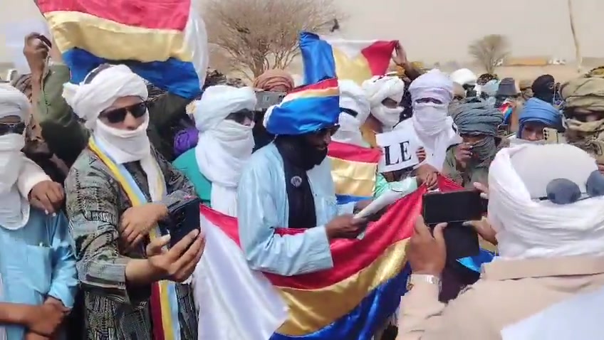 Demonstrations took place in Telhandak in the Kidal region this morning, May 24, 2026, to protest violations committed by the Malian army and the Russian Africa Corps against civilians in Azawad, as well as the use of banned cluster munitions during recent operations in Kidal and Timbuktu.