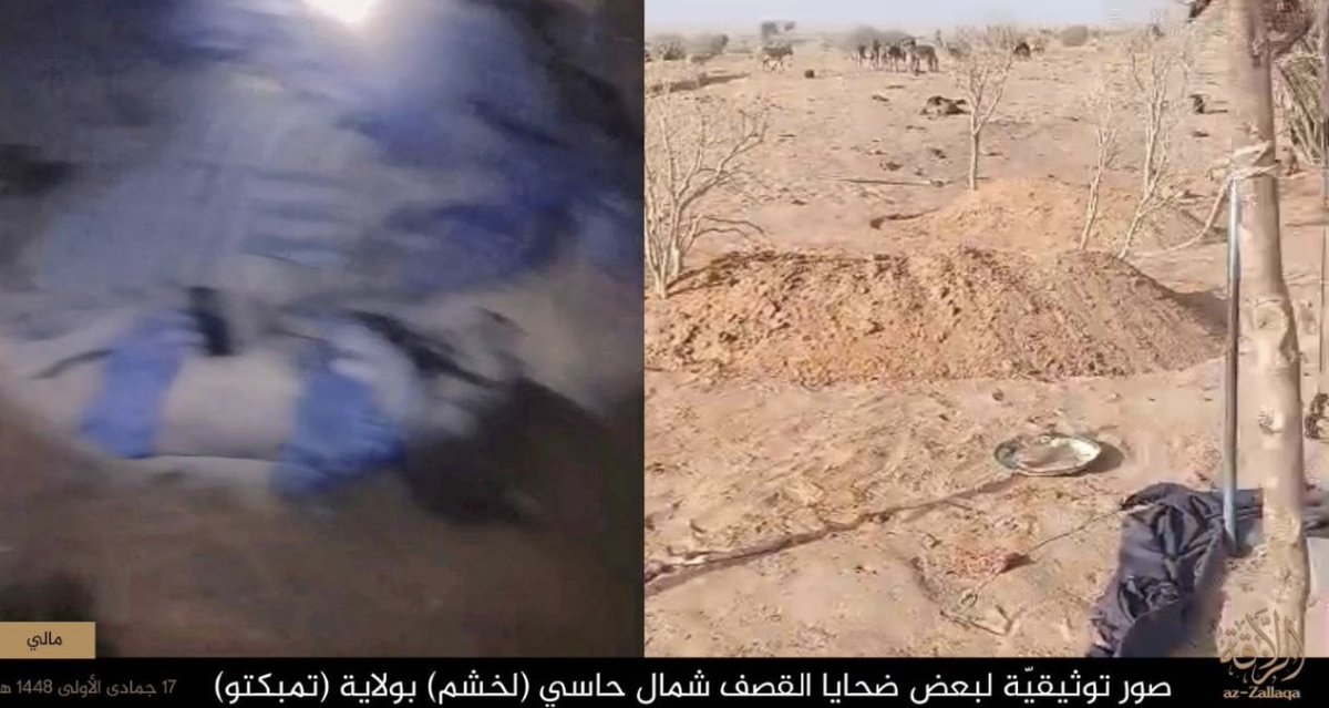 Jama'at Nusrat al-Islam wa al-Muslimin accuses the Malian Armed Forces (FAMa) of killing 13 people in an airstrike targeting a civilian camp northwest of Timbuktu, Timbuktu Region, Mali.